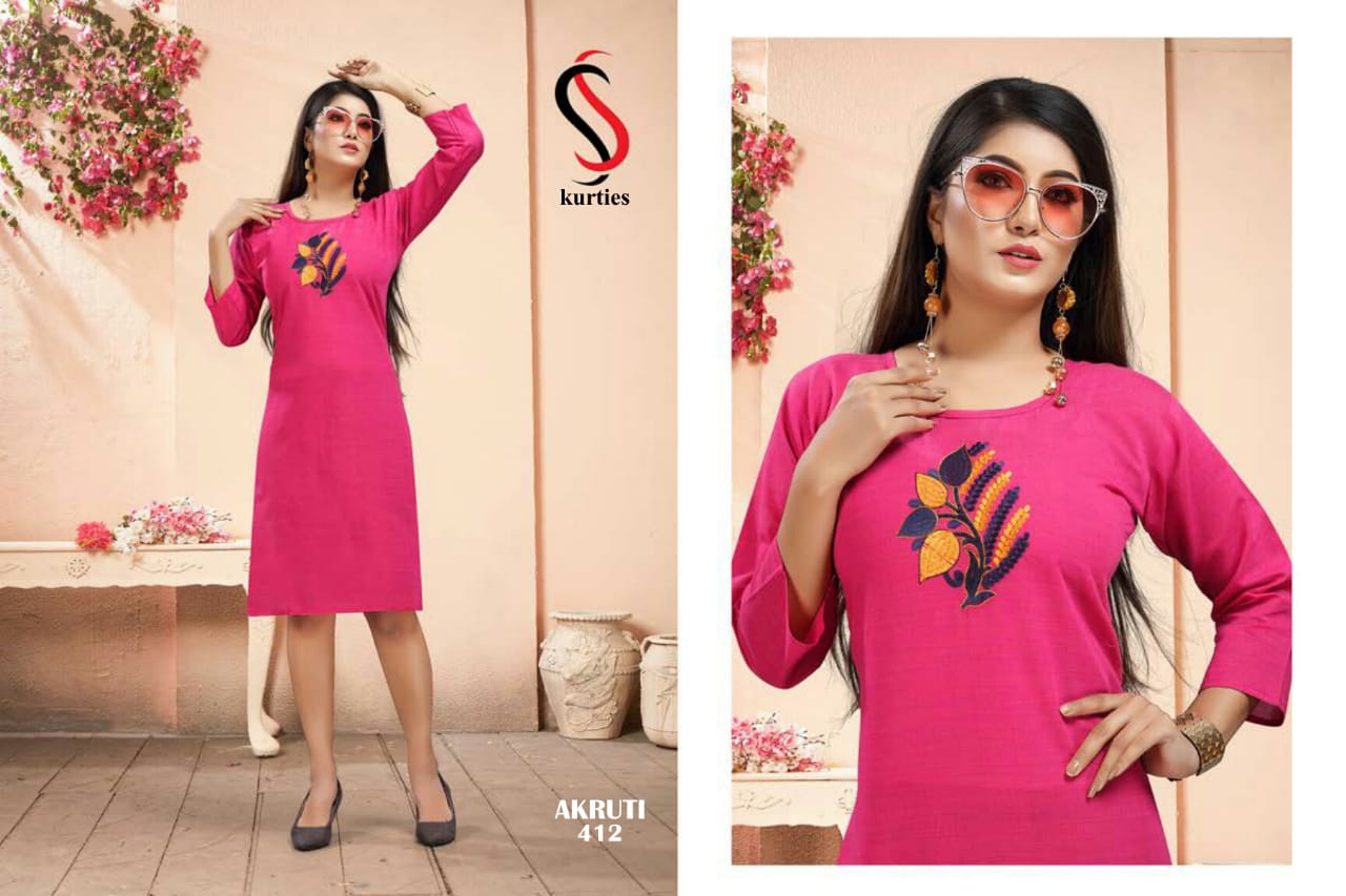 SS Akruti 4 Handloom Cotton Straight Cut Kurtis